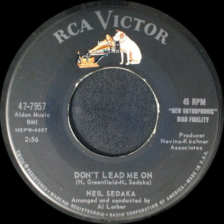Neil Sedaka - Happy Birthday Sweet Sixteen / Don't Lead Me On side B