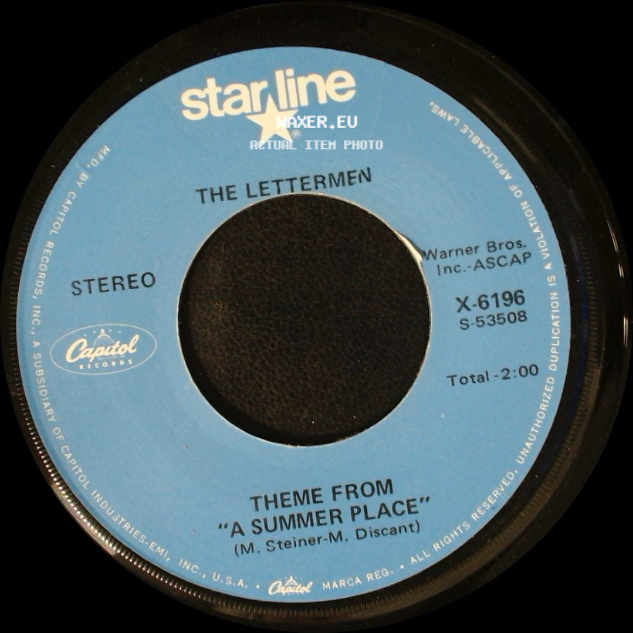 The Lettermen - Theme From 'a Summer Place' / Somewhere, My Love side A