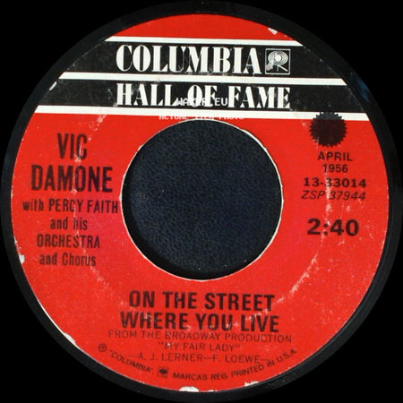 Vic Damone With Percy Faith And His Orchestra And Chorus - Gigi / On The Street Where You Live side B