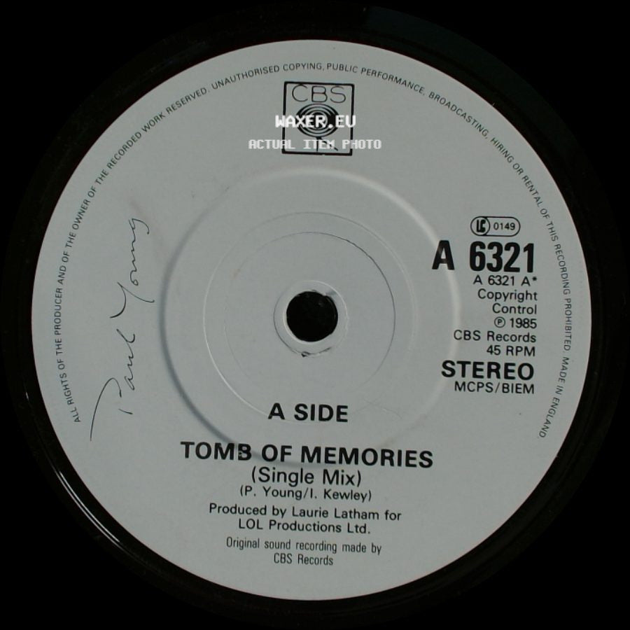 Paul Young - Tomb Of Memories (Single Mix) / Man In The Iron Mask side A