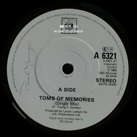 Paul Young - Tomb Of Memories (Single Mix) / Man In The Iron Mask side A