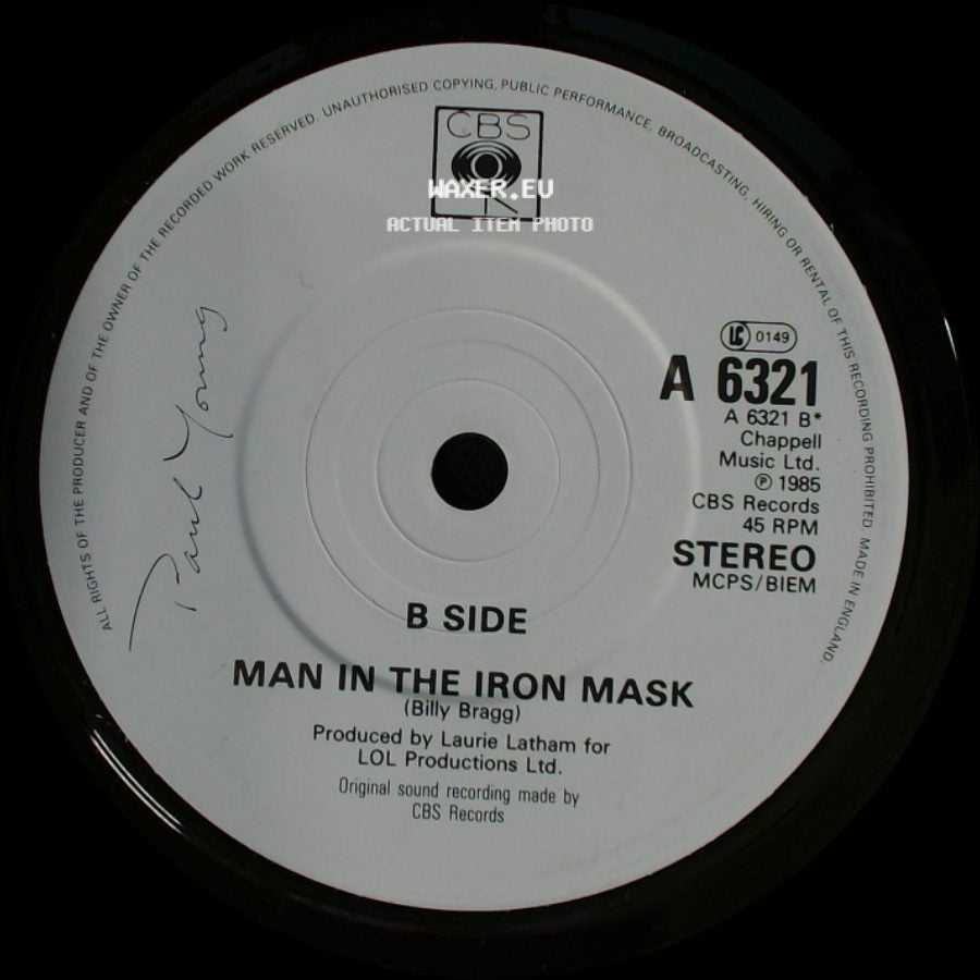 Paul Young - Tomb Of Memories (Single Mix) / Man In The Iron Mask side B