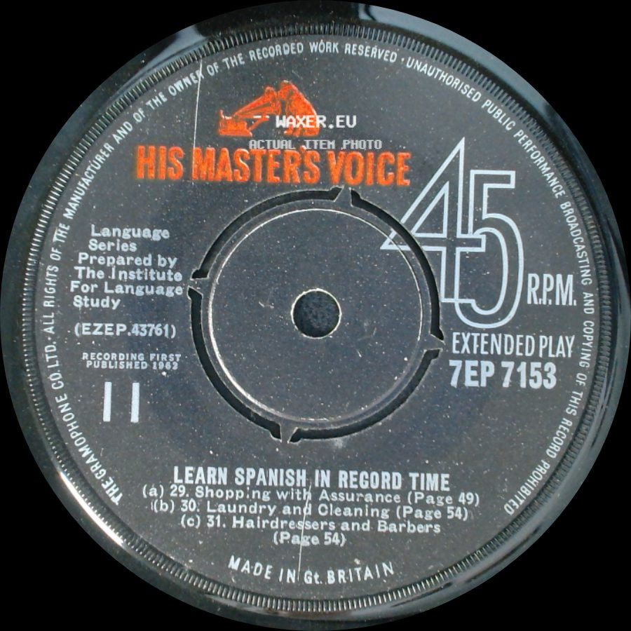 Unknown Artist - Learn Spanish In Record Time / Learn Spanish In Record Time side B