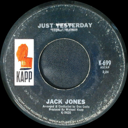 Jack Jones - Just Yesterday / The True Picture side A
