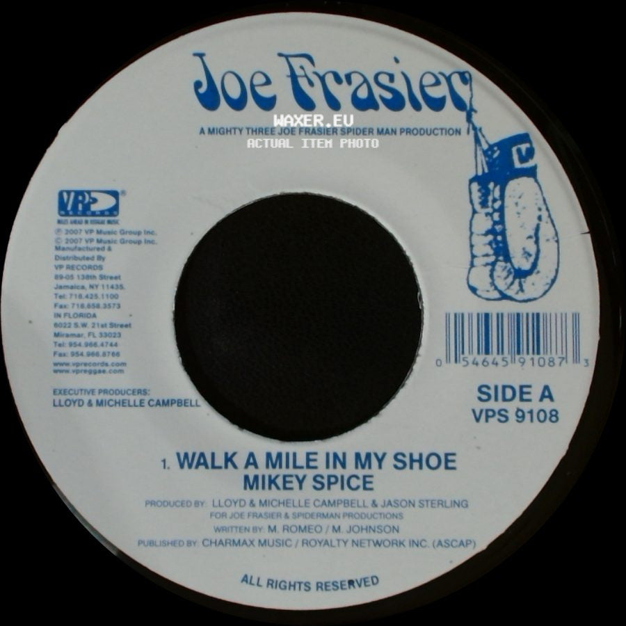 Mikey Spice / Joe Frasier - Walk A Mile In My Shoe / Version side A