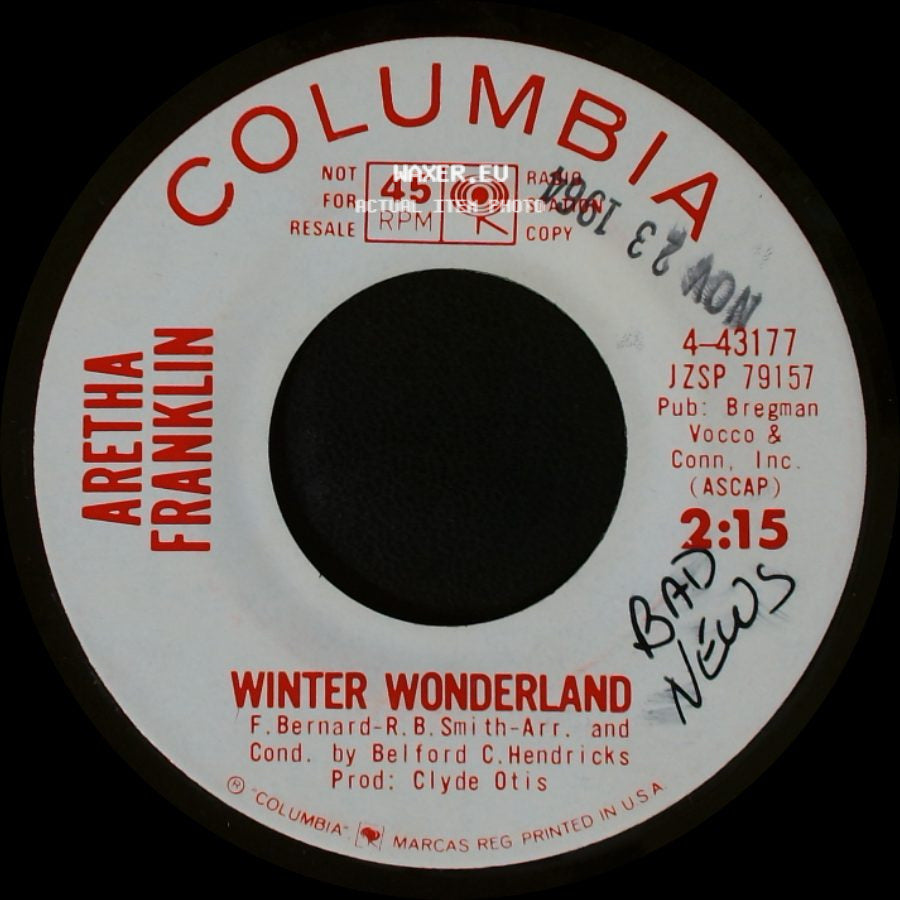 Aretha Franklin - Winter Wonderland / The Christmas Song (Chestnuts Roasting On An Open Fire) side A