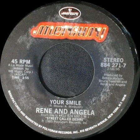Rene And Angela - Your Smile / Your Smile (Instrumental Version) side A