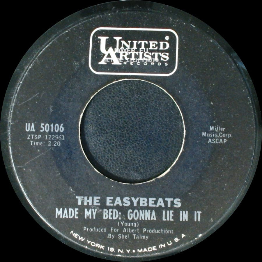 The Easybeats - Friday On My Mind / Made My Bed: Gonna Lie In It side B