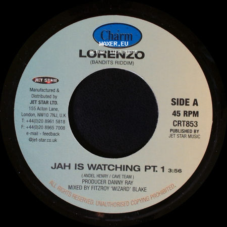 Lorenzo - Jah Is Watching Pt. 1 / Jah Is Watching Pt. 2 side A