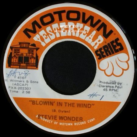 Stevie Wonder - A Place In The Sun / Blowin' In The Wind side B