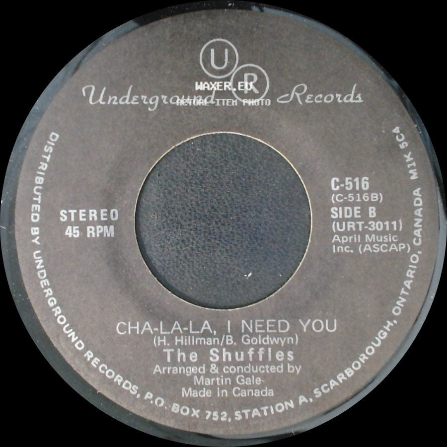Frankie Laine / The Shuffles - Rawhide / Cha-La-La, I Need You side B