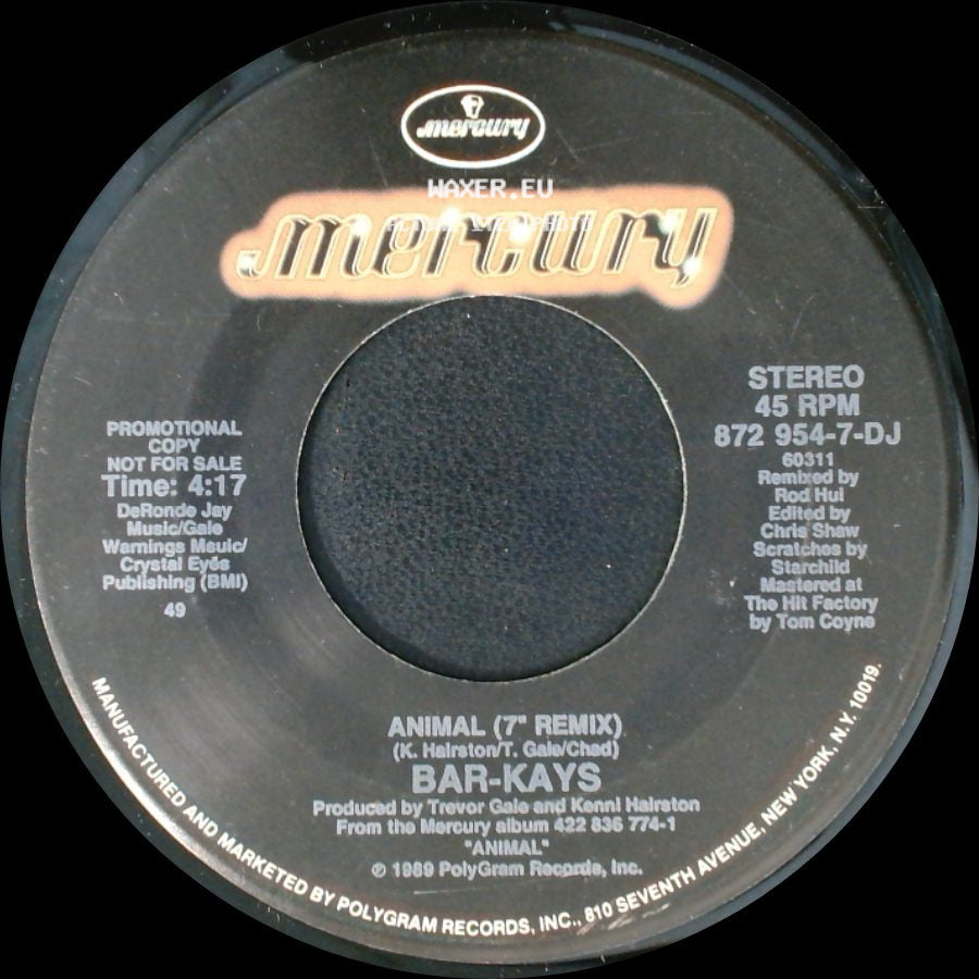 Bar-Kays - Animal (7" Remix) / Animal (7" Remix) side A