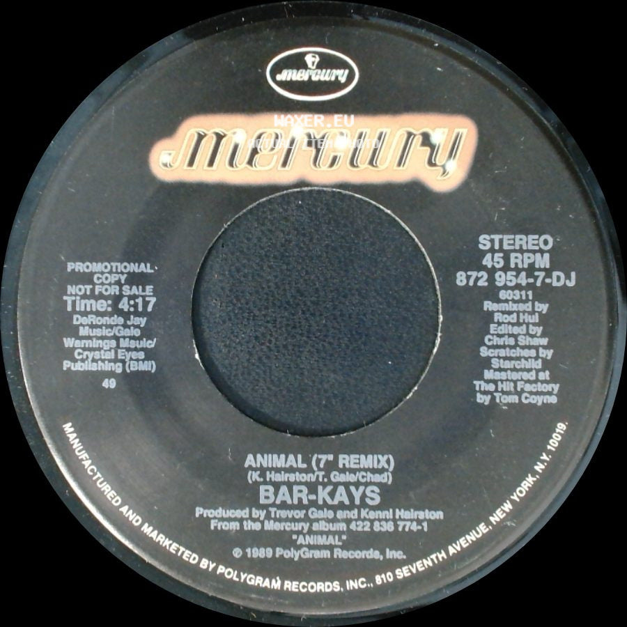 Bar-Kays - Animal (7" Remix) / Animal (7" Remix) side B