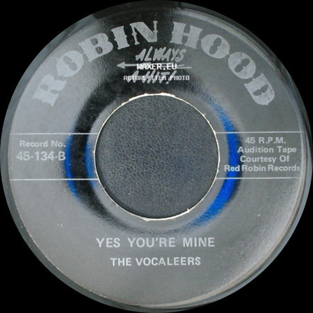 The Scarlets / The Vocaleers - Teardrops Fell / Yes You're Mine side B