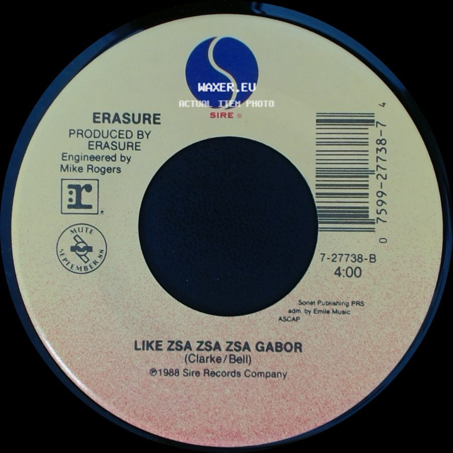 Erasure - A Little Respect / Like Zsa Zsa Zsa Gabor side B