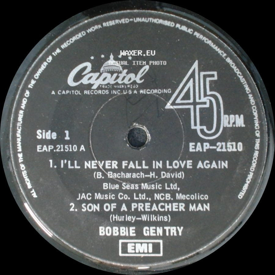 Bobbie Gentry - I'll Never Fall In Love Again / Son Of A Preacher Man / Touch 'em With Love / Ode To Billie Joe side A