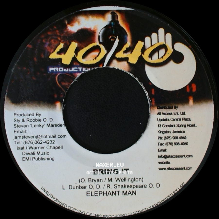 Elephant Man / General Degree - Bring It / Nuh Fraid A Dem side A