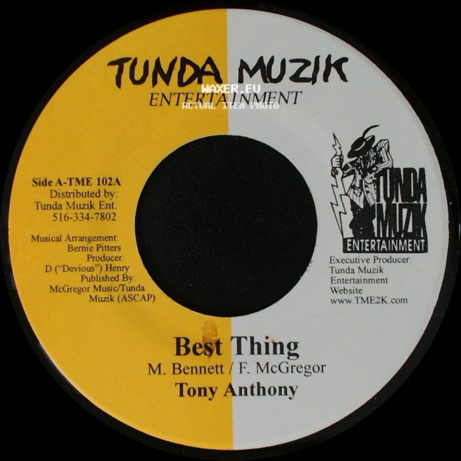 Tony Anthony - Best Thing / Push Over side A