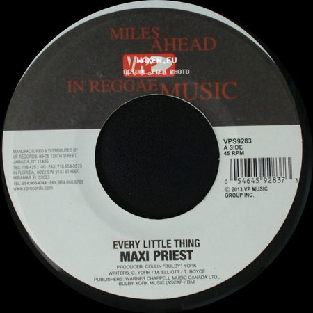 Maxi Priest - Every Little Thing / Instrumental side A