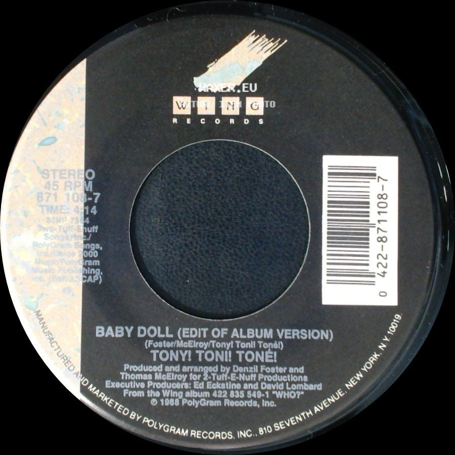 Tony! Toni! Toné! - Baby Doll (Teddy's Edit) / Baby Doll (Edit Of Album Version) side B