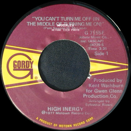 High Inergy - You Can't Turn Me Off (In The Middle Of Turning Me On) / Save It For A Rainy Day side A
