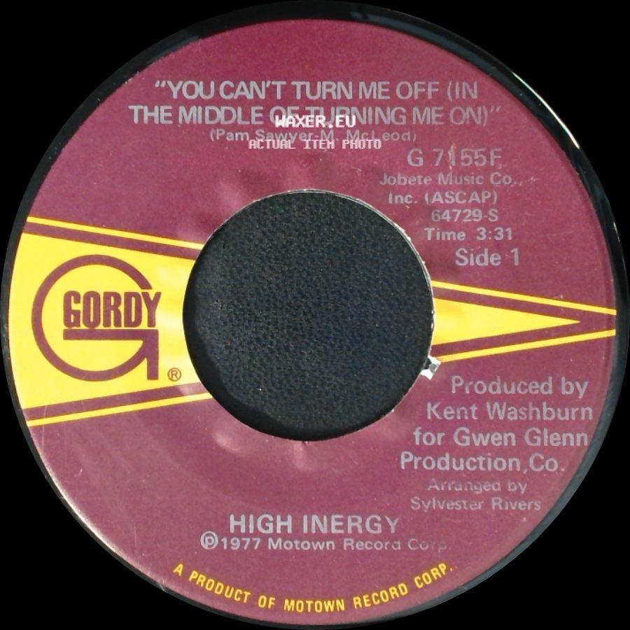 High Inergy - You Can't Turn Me Off (In The Middle Of Turning Me On) / Save It For A Rainy Day side A