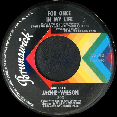 Jackie Wilson - You Brought About A Change In Me / For Once In My Life side B