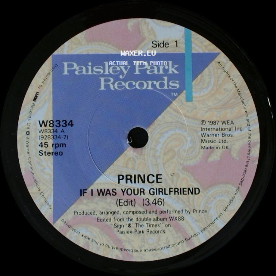 Prince - If I Was Your Girlfriend (Edit) (3.46) / Shockadelica (3.29) side A