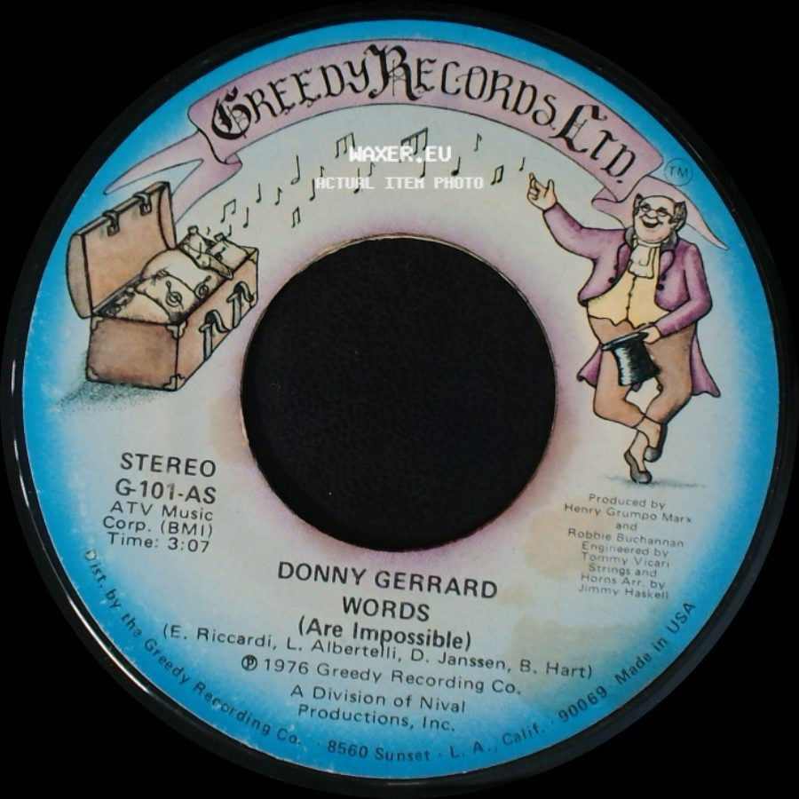 Donny Gerrard - Words (Are Impossible) / Stand Up side A