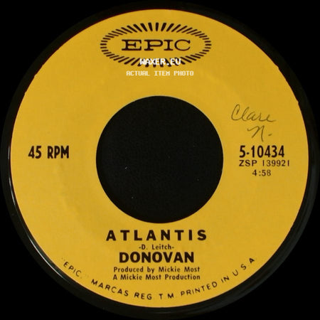 Donovan - To Susan On The West Coast Waiting / Atlantis side B