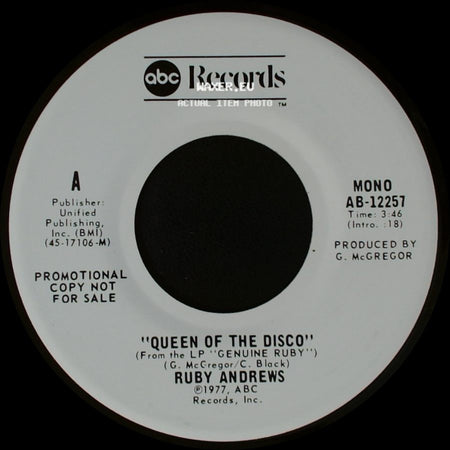 Ruby Andrews - Queen Of The Disco / Queen Of The Disco side A