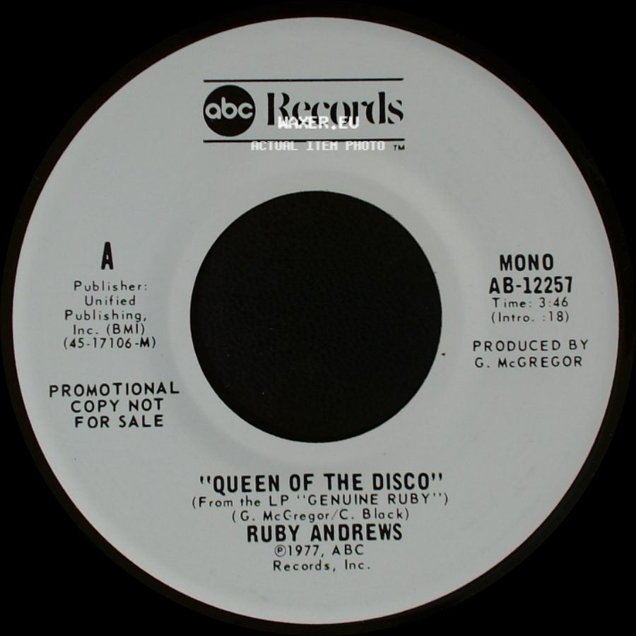 Ruby Andrews - Queen Of The Disco / Queen Of The Disco side A