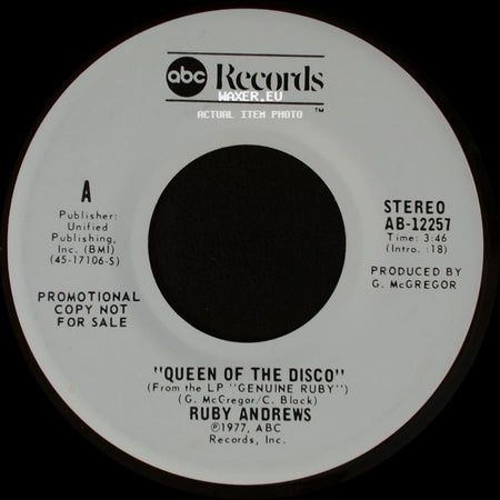 Ruby Andrews - Queen Of The Disco / Queen Of The Disco side B