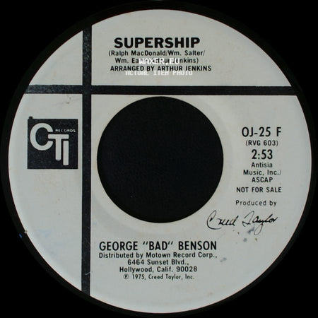 George "Bad" Benson - Supership / Supership side B