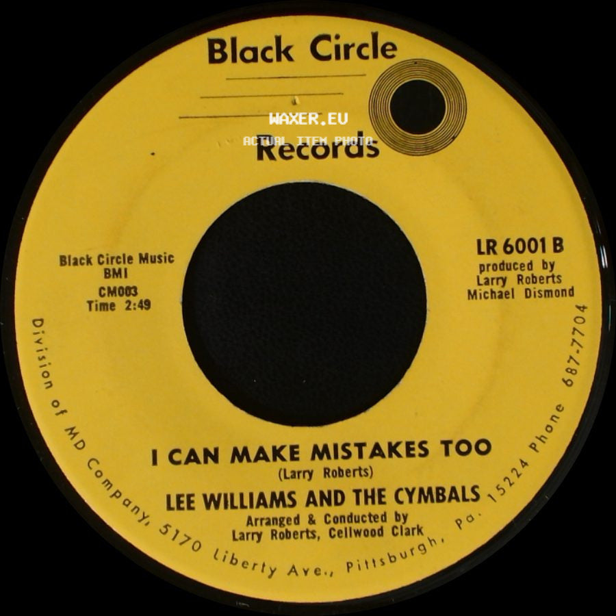 Lee Williams And The Cymbals - Save It All For You / I Can Make Mistakes Too side B
