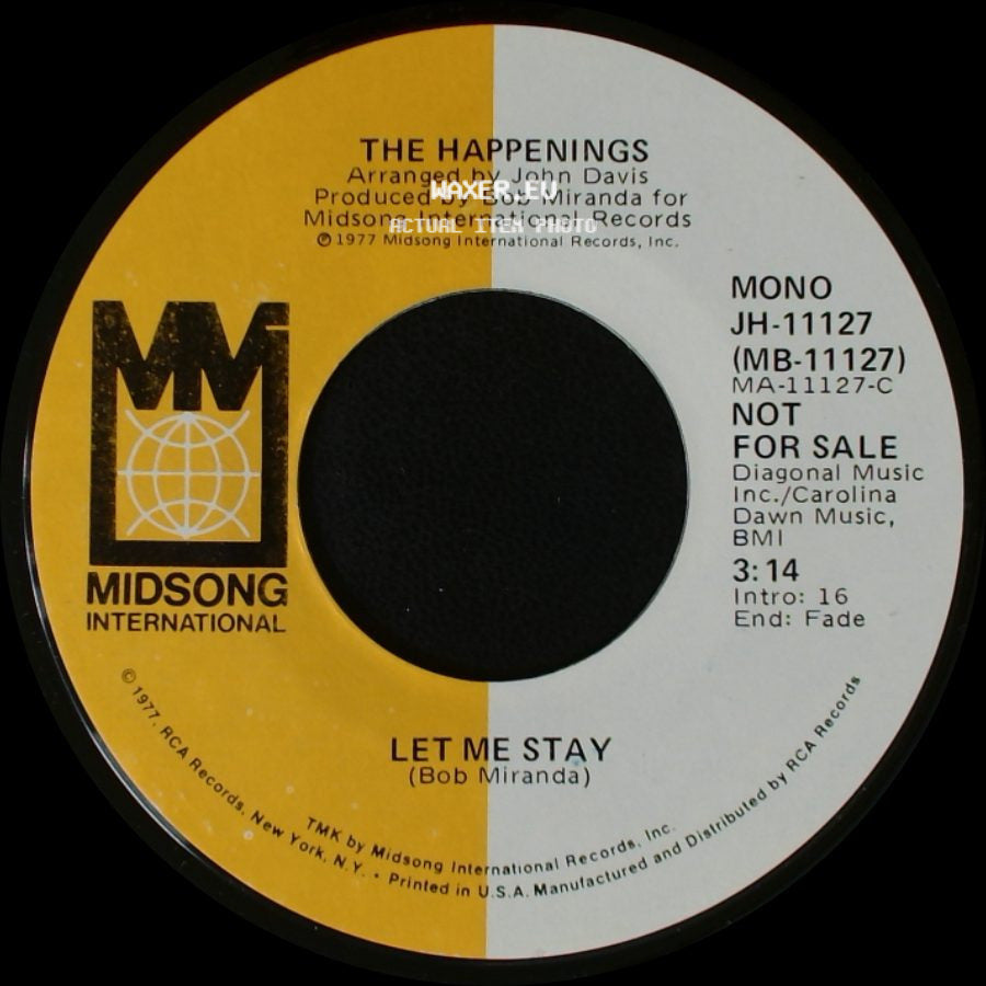 The Happenings - Let Me Stay / Let Me Stay side B