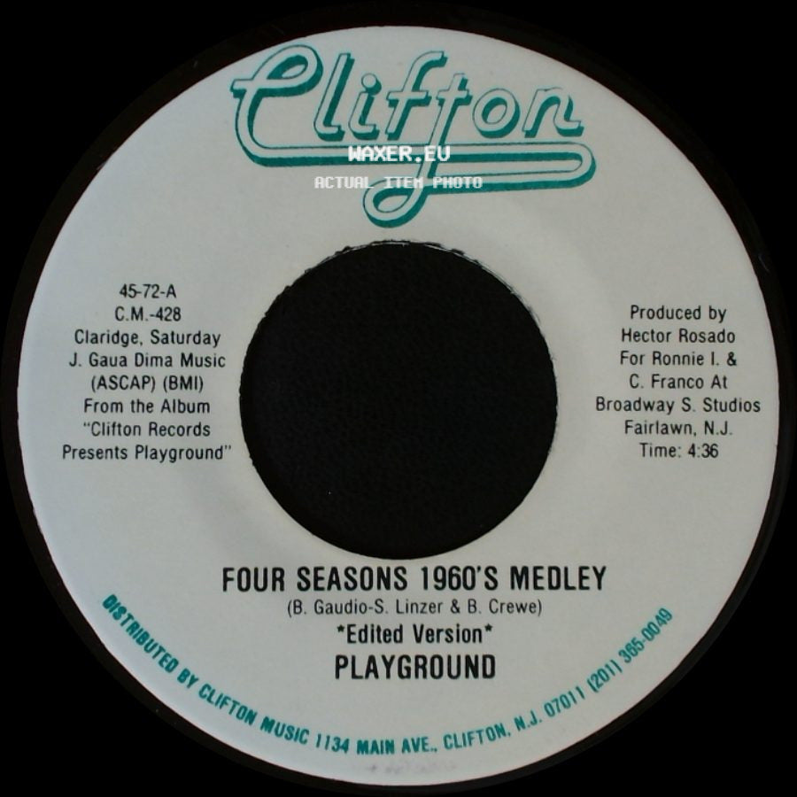 Ronnie / Playground - Playground / Four Seasons 1960's Medley side B