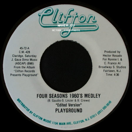 Ronnie / Playground - Playground / Four Seasons 1960's Medley side B