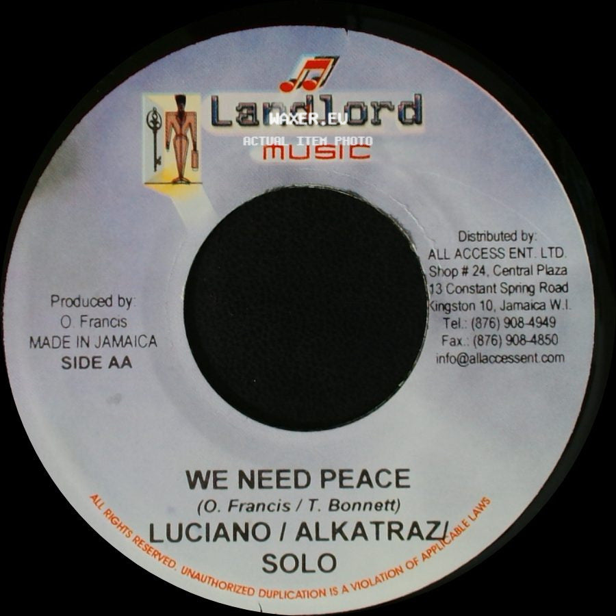 Luciano / Luciano / Alkatraz - We Need Peace / We Need Peace side B