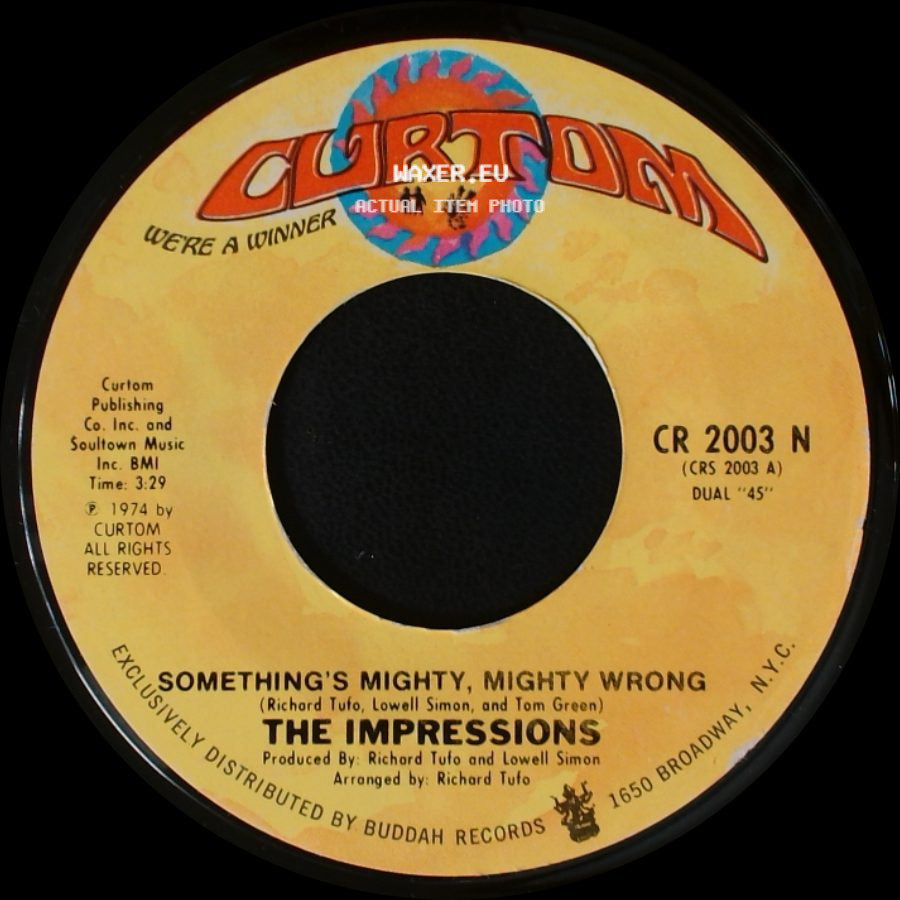 The Impressions - Three The Hard Way / Something's Mighty, Mighty Wrong side B
