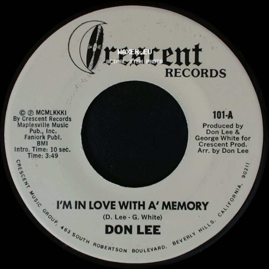 Don Lee - I'm In Love With A' Memory / Cowley County side A