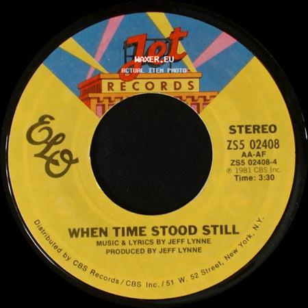 Elo - Hold On Tight / When Time Stood Still side B