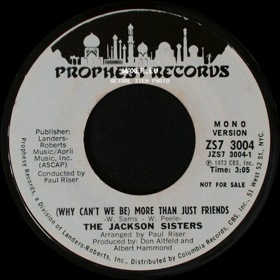 The Jackson Sisters - (Why Can't We Be) More Than Just Friends / (Why Can't We Be) More Than Just Friends side A