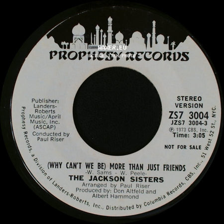 The Jackson Sisters - (Why Can't We Be) More Than Just Friends / (Why Can't We Be) More Than Just Friends side B