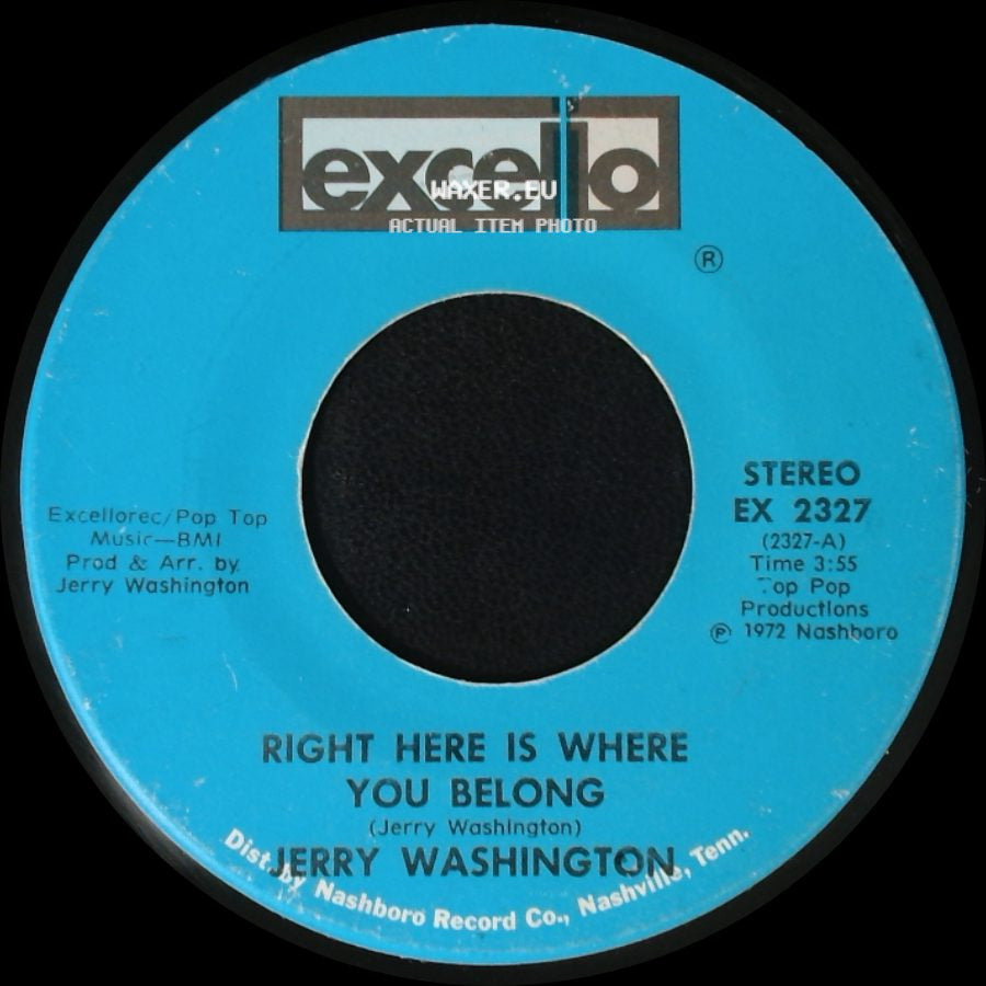 Jerry Washington - In My Life I've Loved / Right Here Is Where You Belong side B