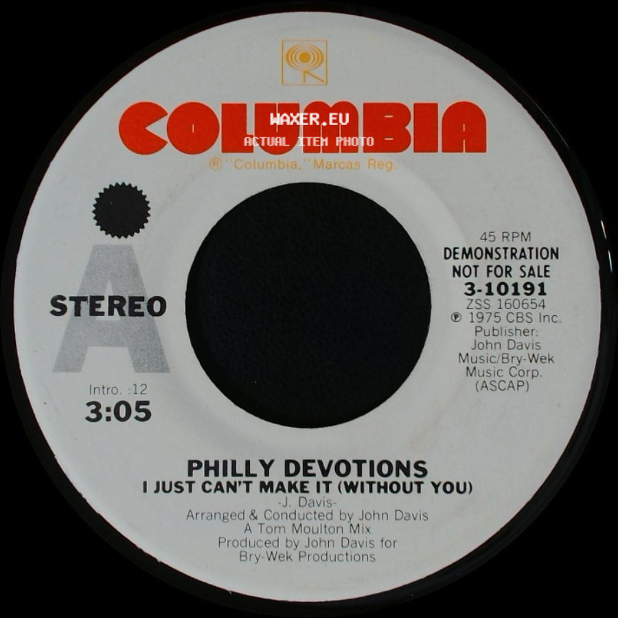 Philly Devotions - I Just Can't Make It (Without You) / I Just Can't Make It (Without You) side B