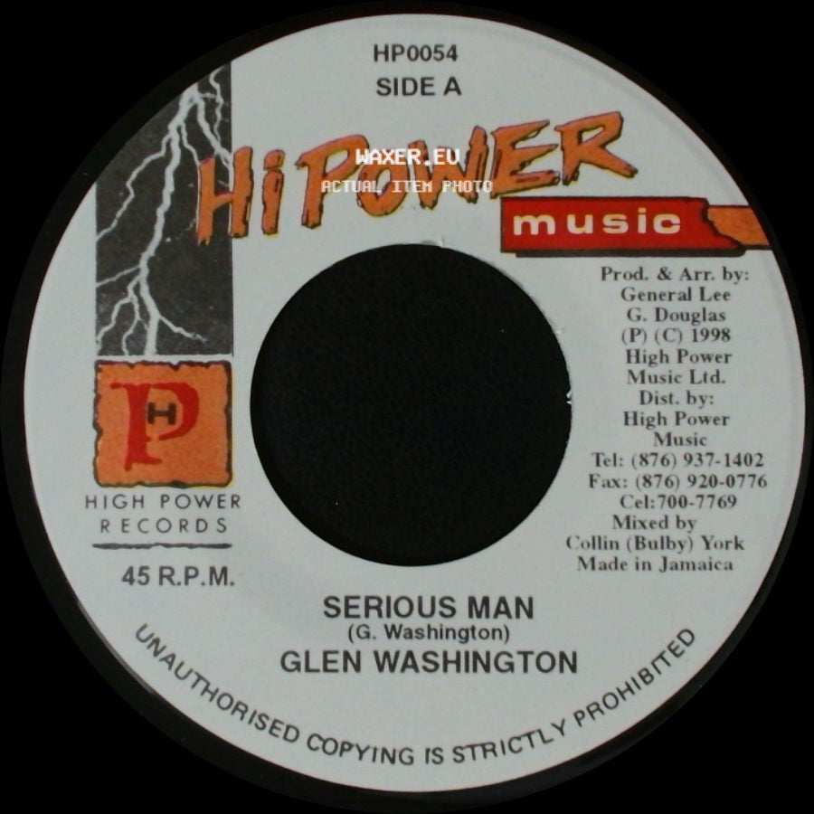 Glen Washington / Taxi Gang - Serious Man / Stealing Version side A