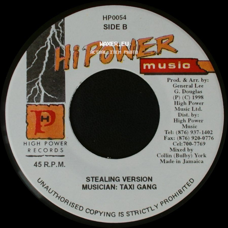 Glen Washington / Taxi Gang - Serious Man / Stealing Version side B