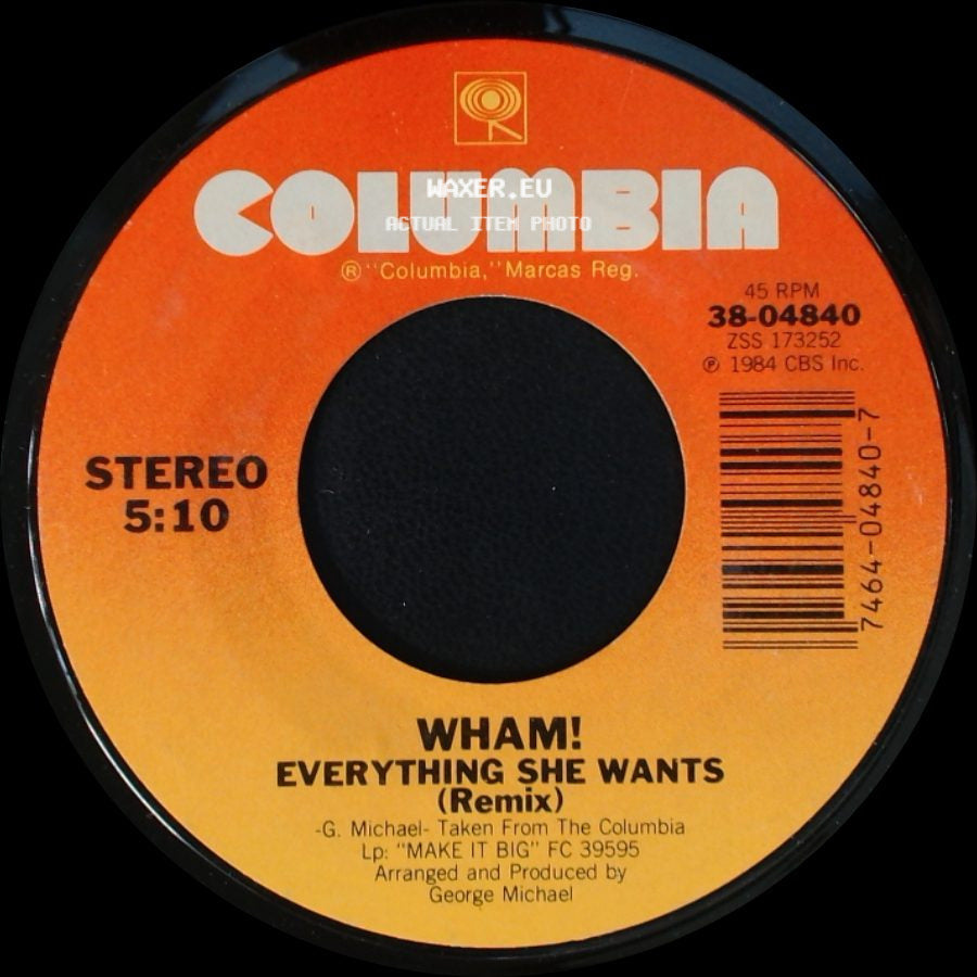 Wham! - Like A Baby / Everything She Wants (Remix) side B