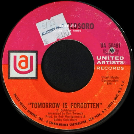 Goldsoro / Bobby Goldsboro - Tomorrow Is Forgotten / The Straight Life side A